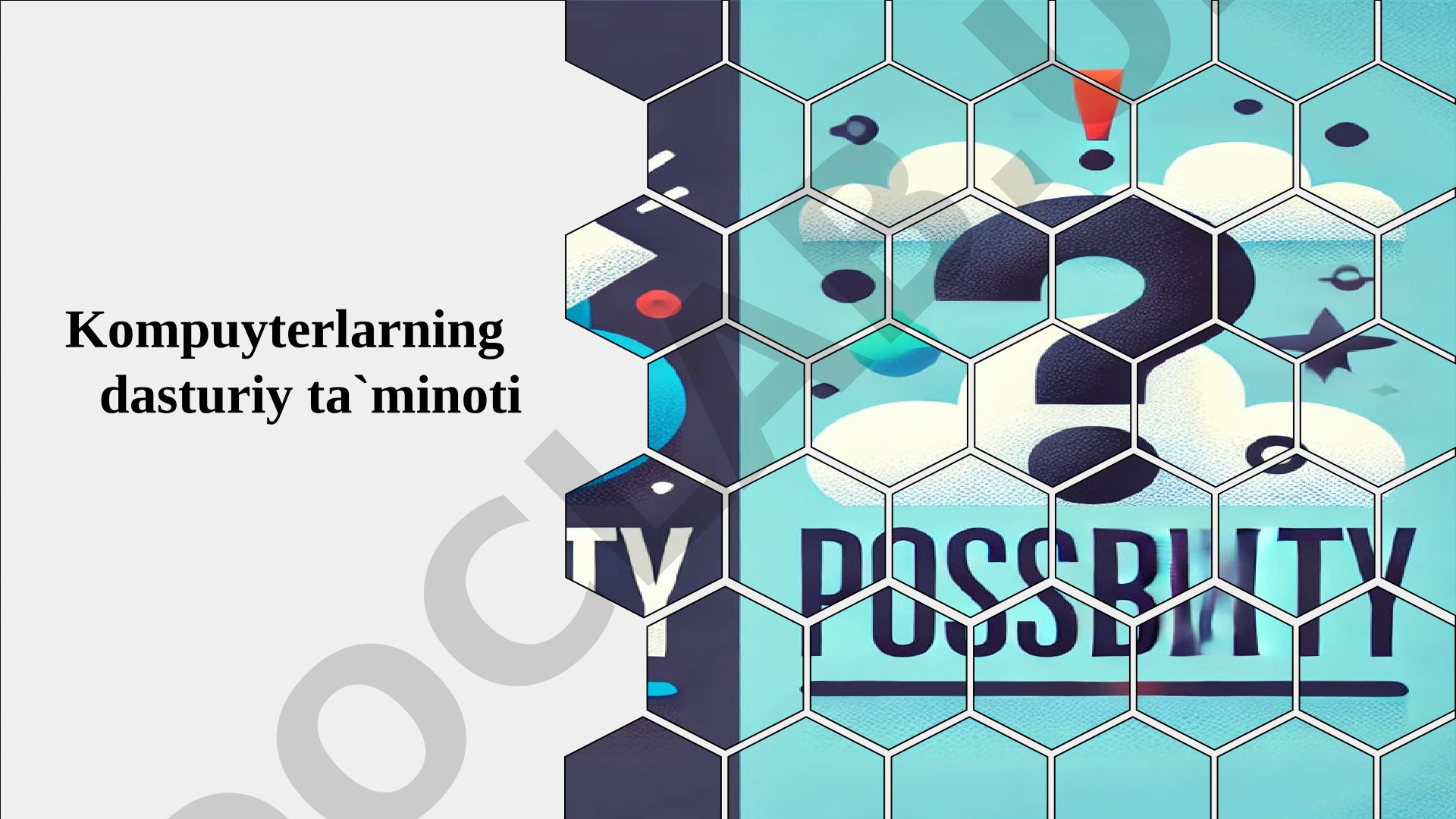 Kompuyterlarning dasturiy ta`minoti