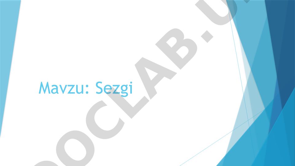 Sezgi haqida tushuncha, turlari va umumiy qonuniyatlari
