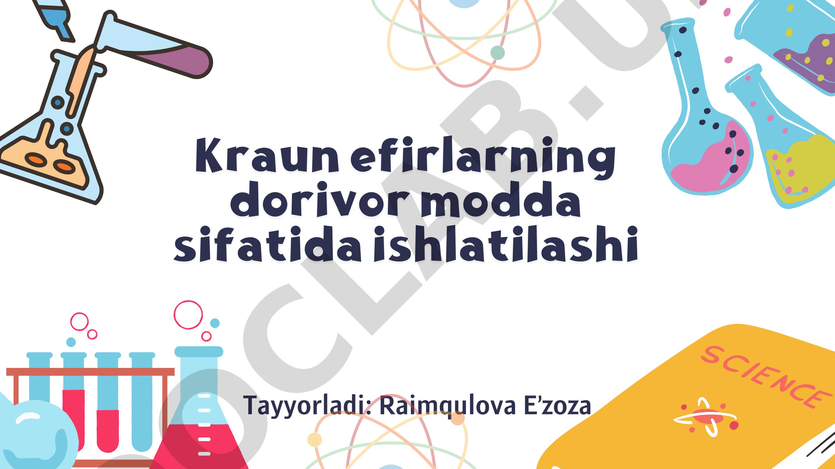 Kraun efirlarning dorivor modda sifatida ishlatilishi