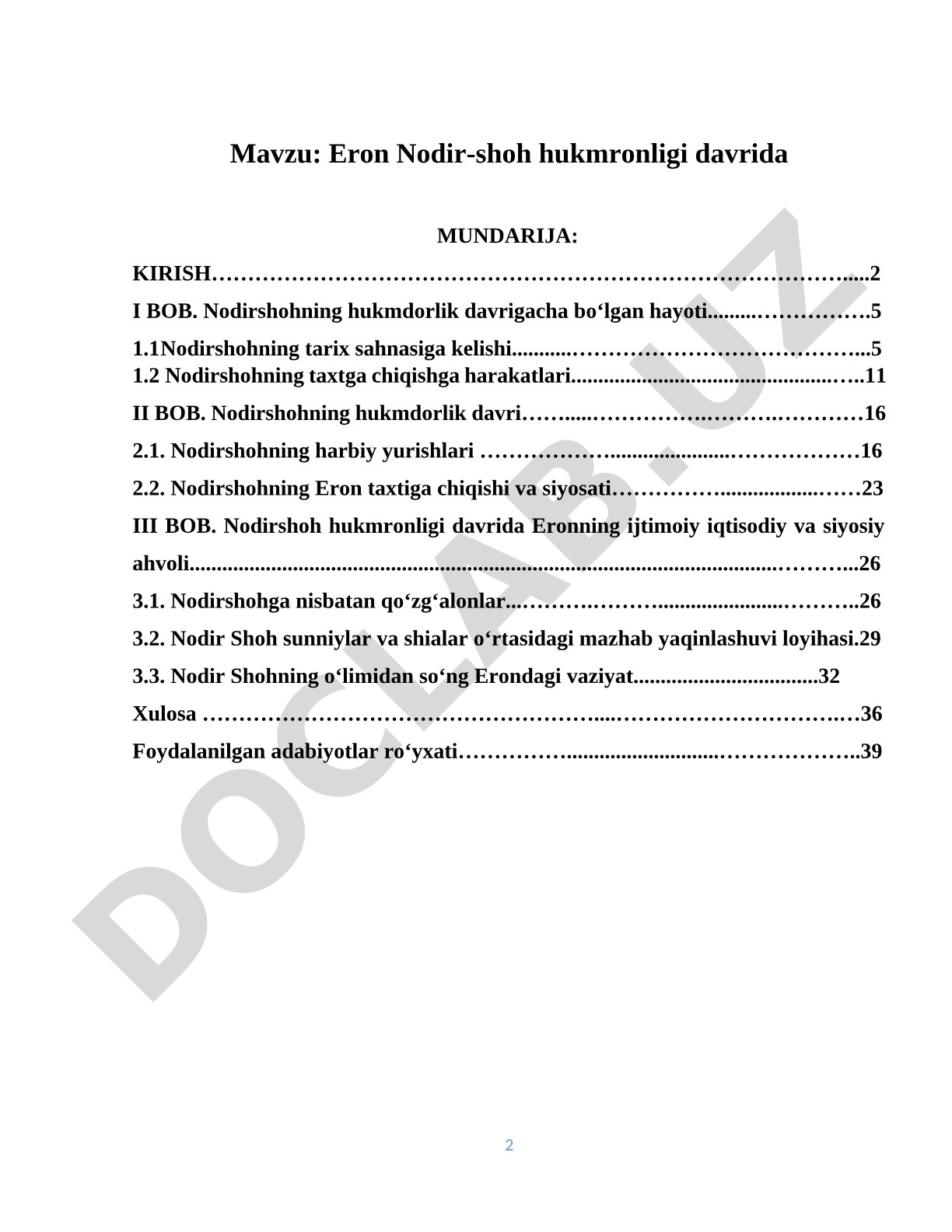 Eron Nodir-shoh hukmronligi davrida