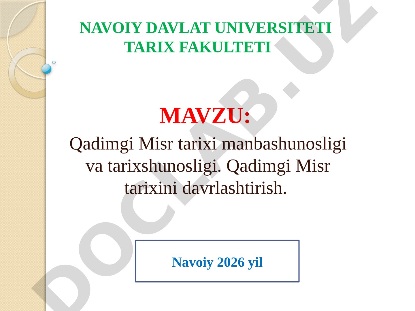 Qadimgi Misr tarixi manbashunosligi va tarixshunosligi