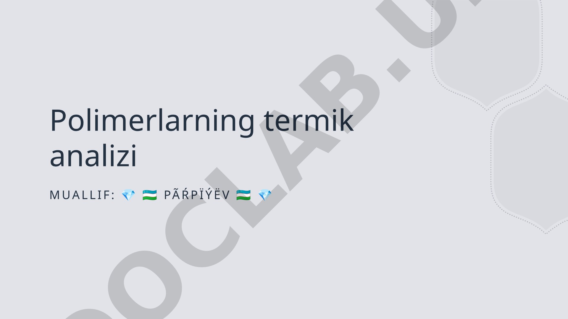 Polimerlarning termik analizi