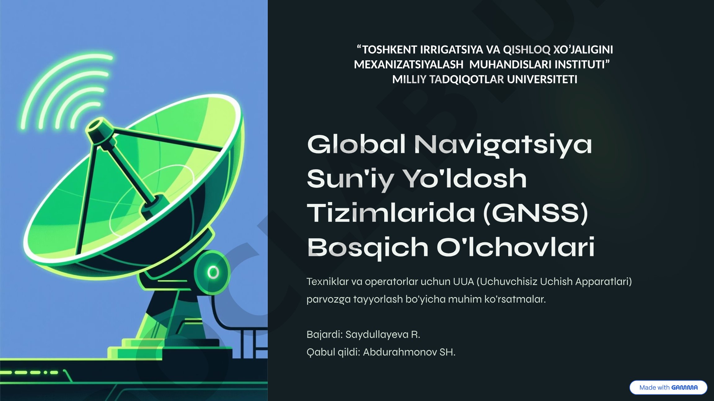 Global Navigatsiya Sun'iy Yo'ldosh Tizimlarida (GNSS) Bosqich O'lchovlari