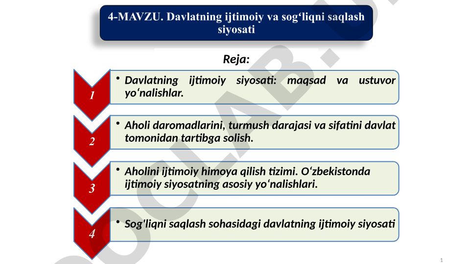 Davlatning ijtimoiy va sogʻliqni saqlash siyosati