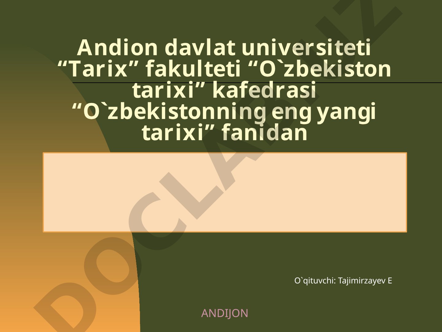 O‘zbekiston Respublikasida Kadrlarni tayyorlash va ta’lim sohasida amalga oshirilgan islohotlar
