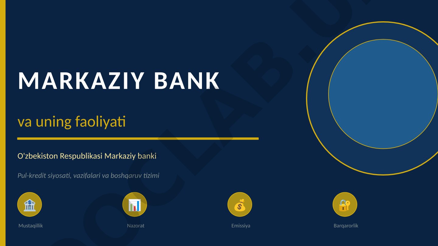 Markaziy bank va uning faoliyati
