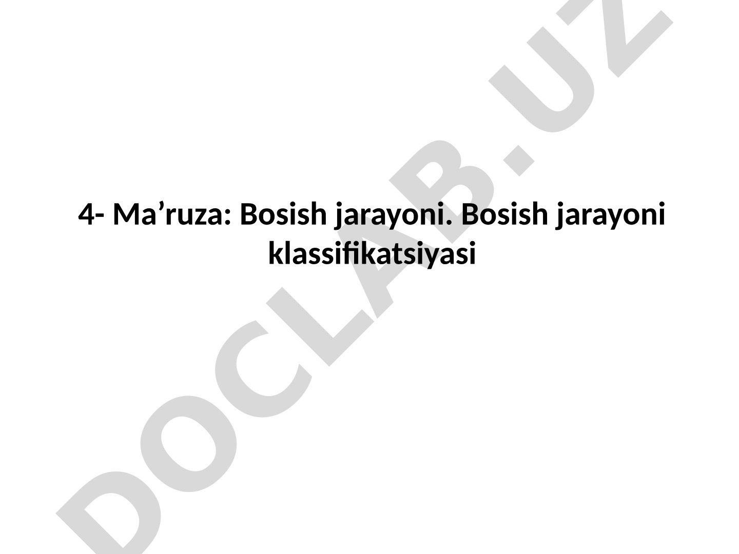 Bosish jarayoni va bosma usullari klassifikatsiyasi