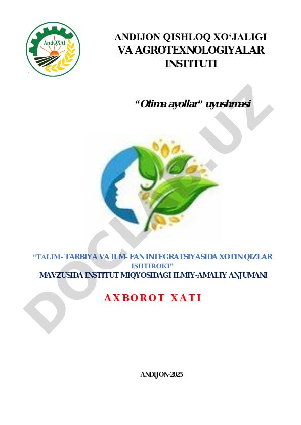 Talim tarbiya va ilm-fan integratsiyasida xotin qizlar ishtiroki