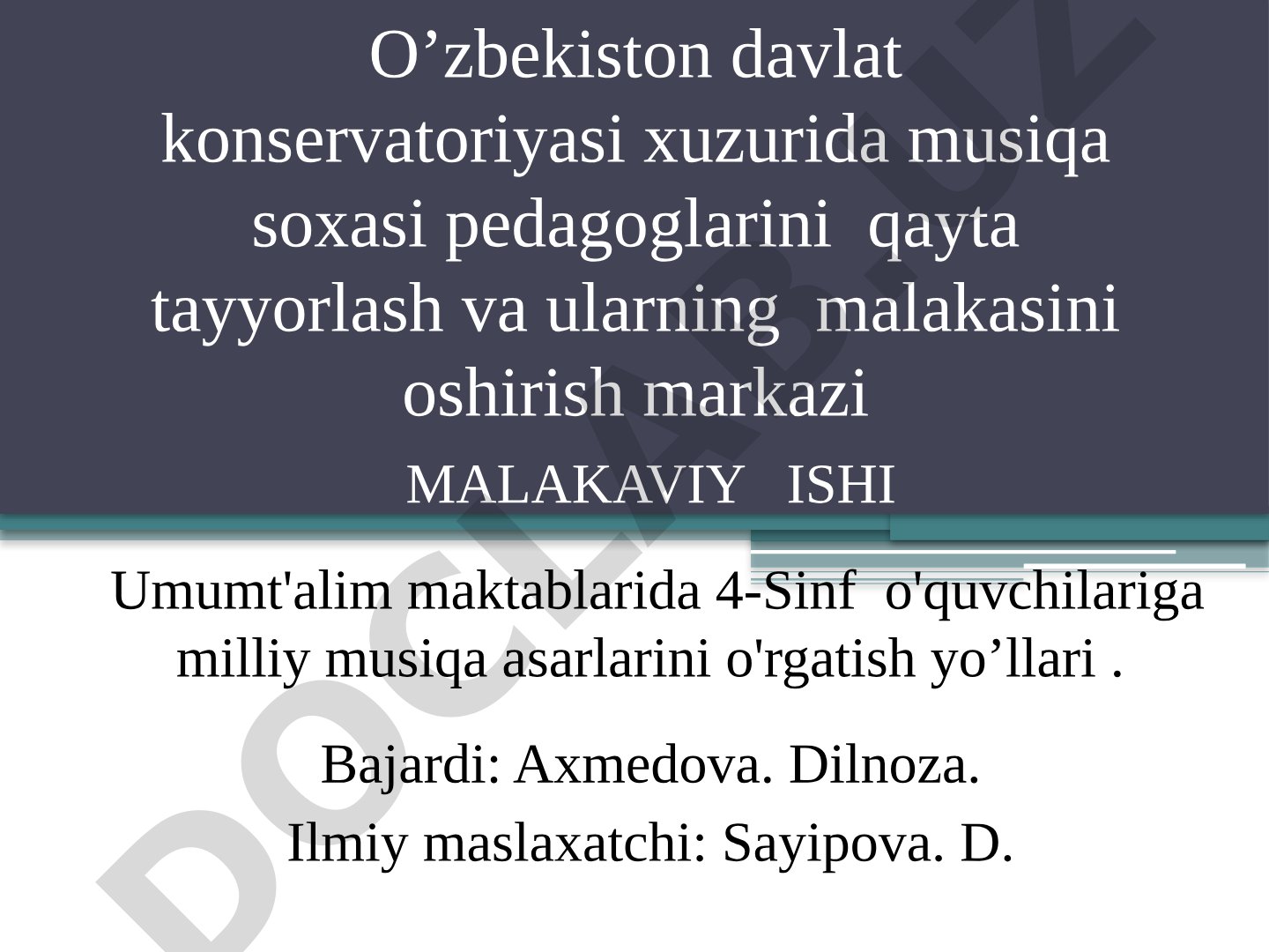 Umumt'alim maktablarida 4-Sinf o'quvchilariga milliy musiqa asarlarini o'rgatish yo'llari