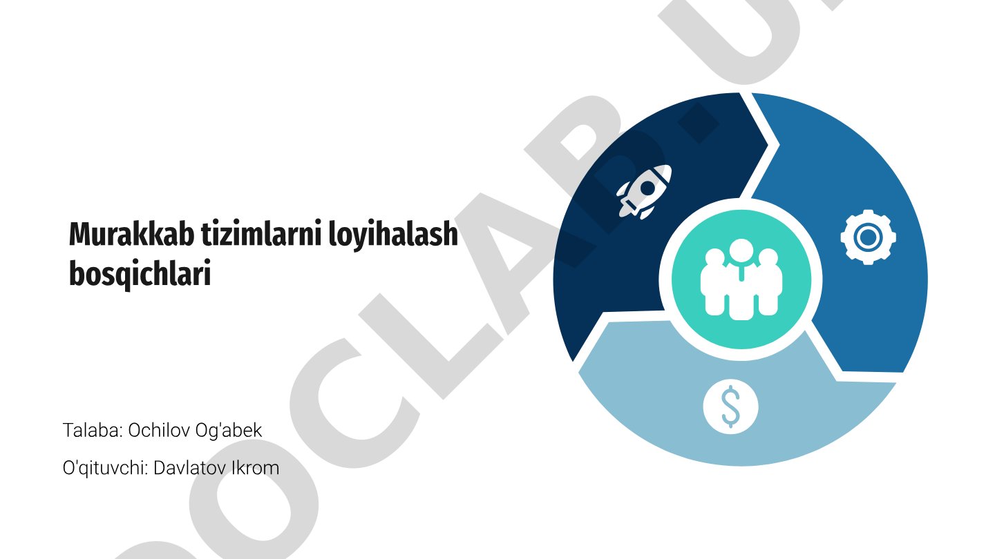 Murakkab tizimlarni loyihalash bosqichlari