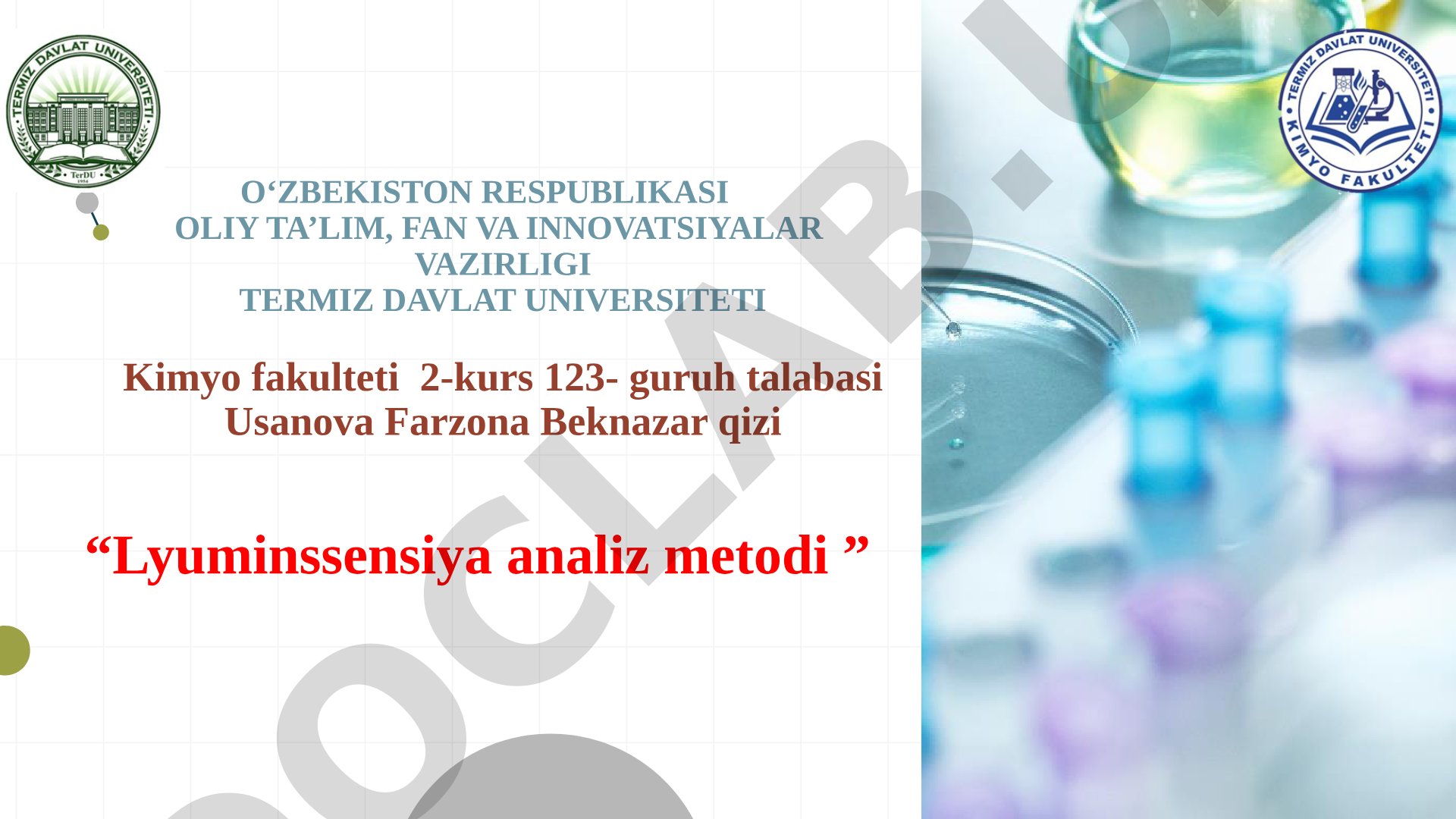 Lyuminssensiya analiz metodi