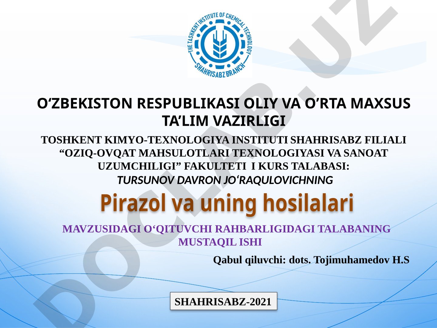 Pirazol va uning hosilalari