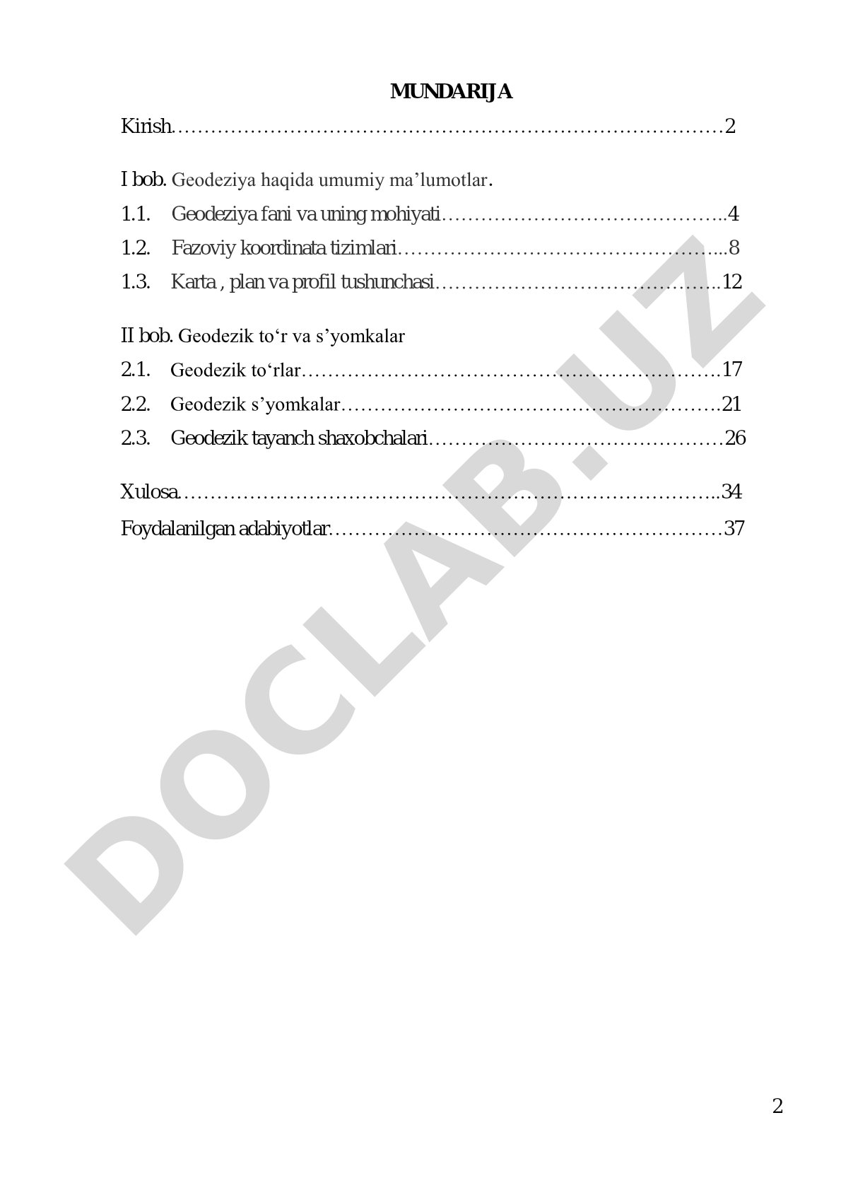 Davlat geodezik tayanch shaxobchalari