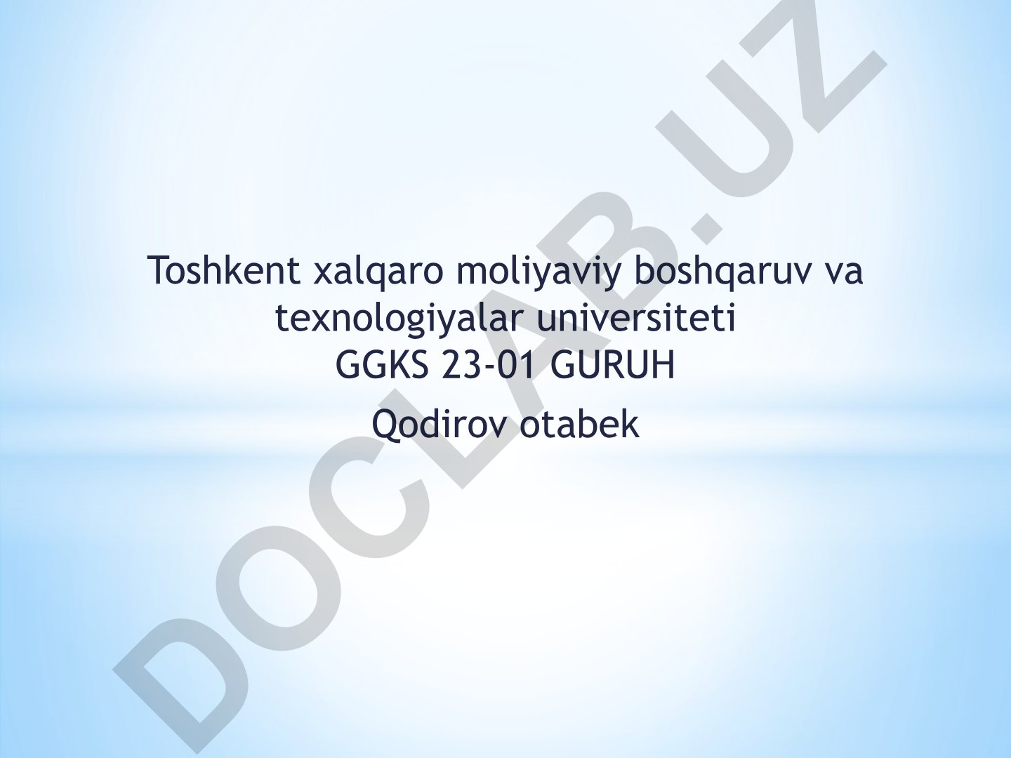 O'zbekiston Respublikasida bozor infratuzilmasining shakillanishi