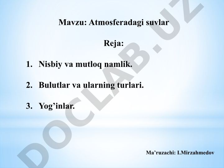 Atmosferadagi suvlar
