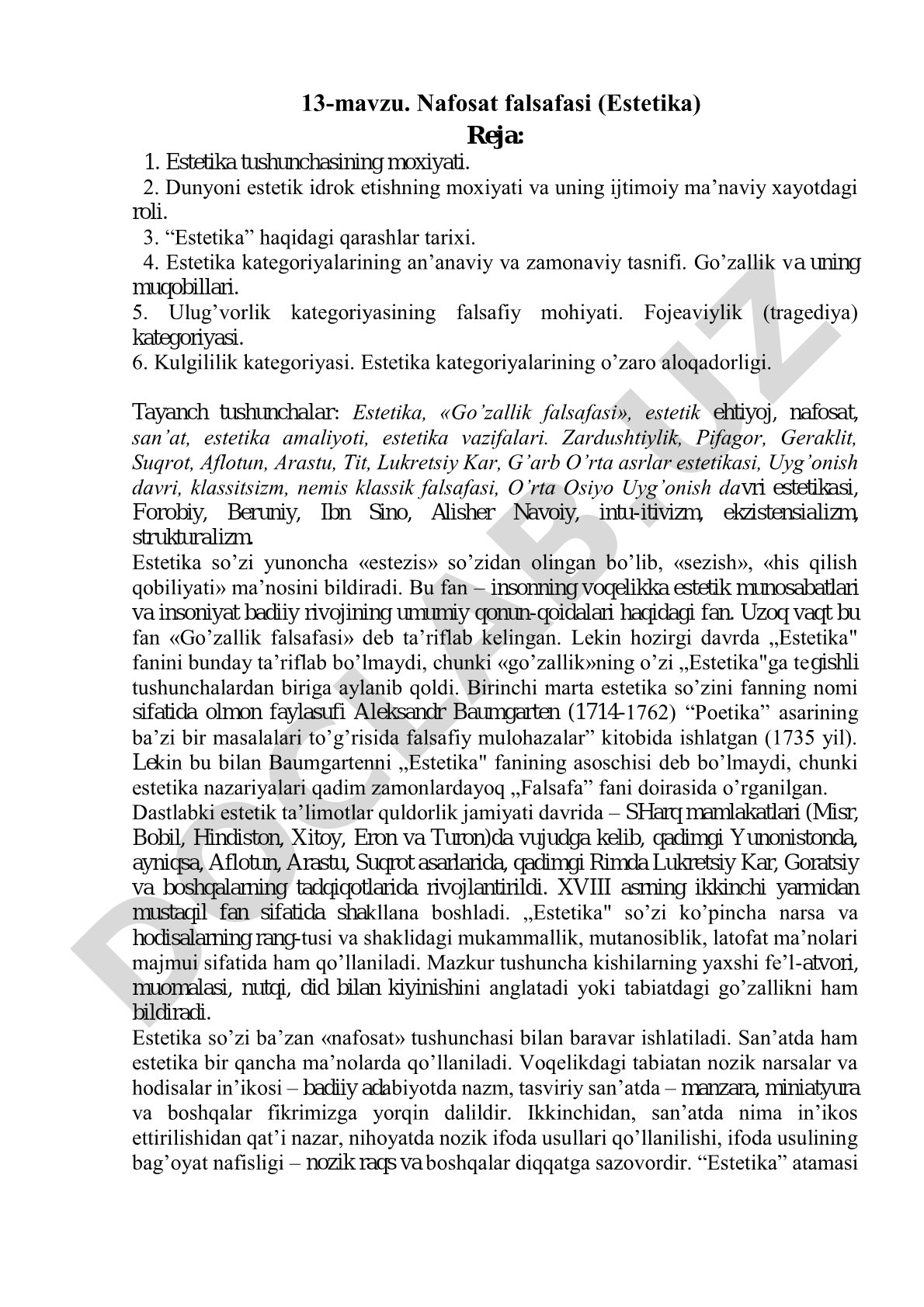 Nafosat falsafasi (Estetika)