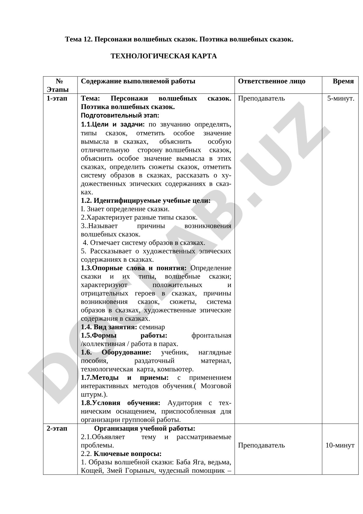 Персонажи волшебных сказок. Поэтика волшебных сказок