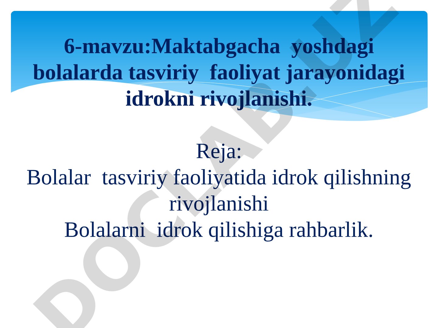 Maktabgacha yoshdagi bolalarda tasviriy faoliyat jarayonidagi idrokni rivojlanishi