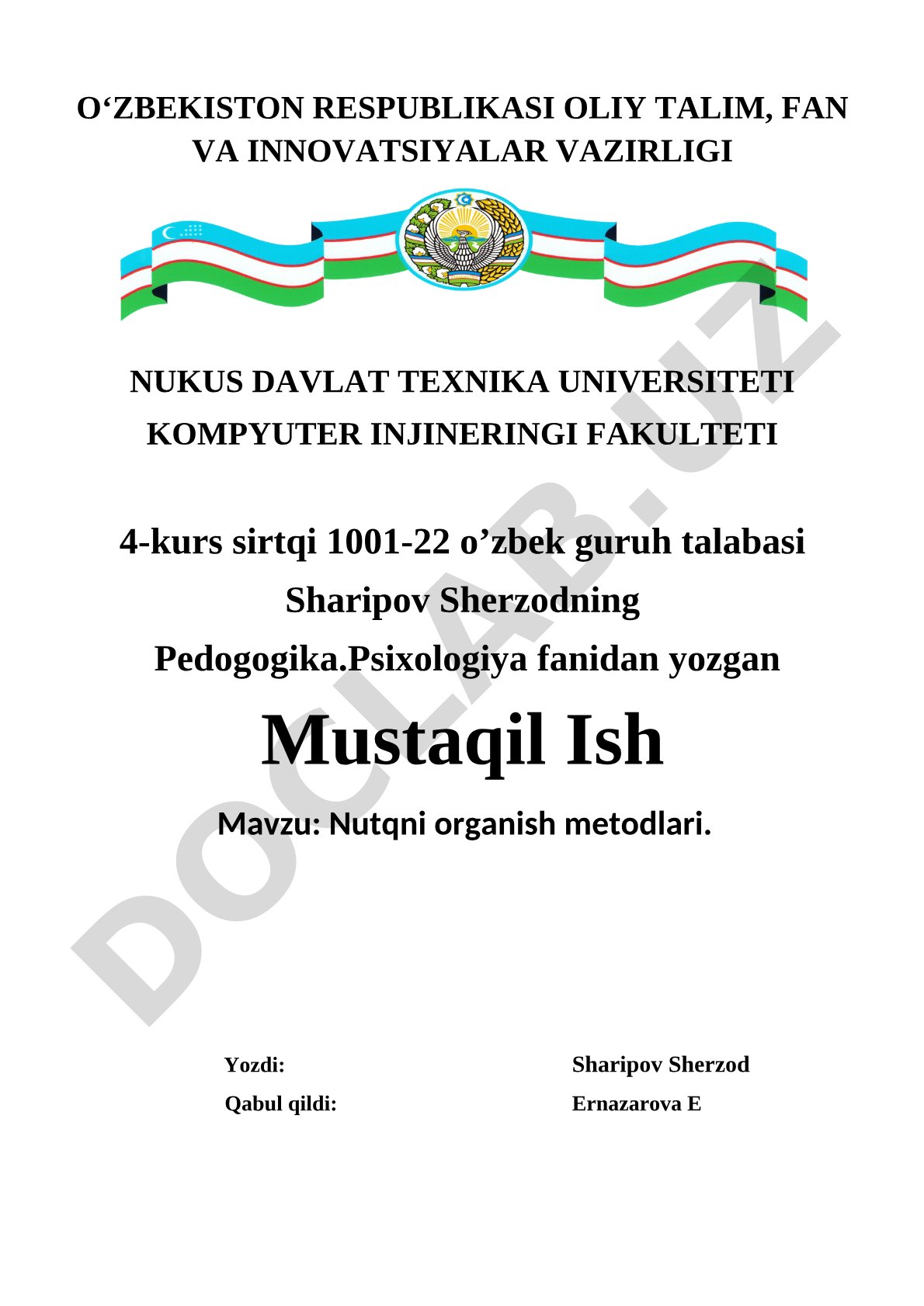 Nutqni organish metodlari