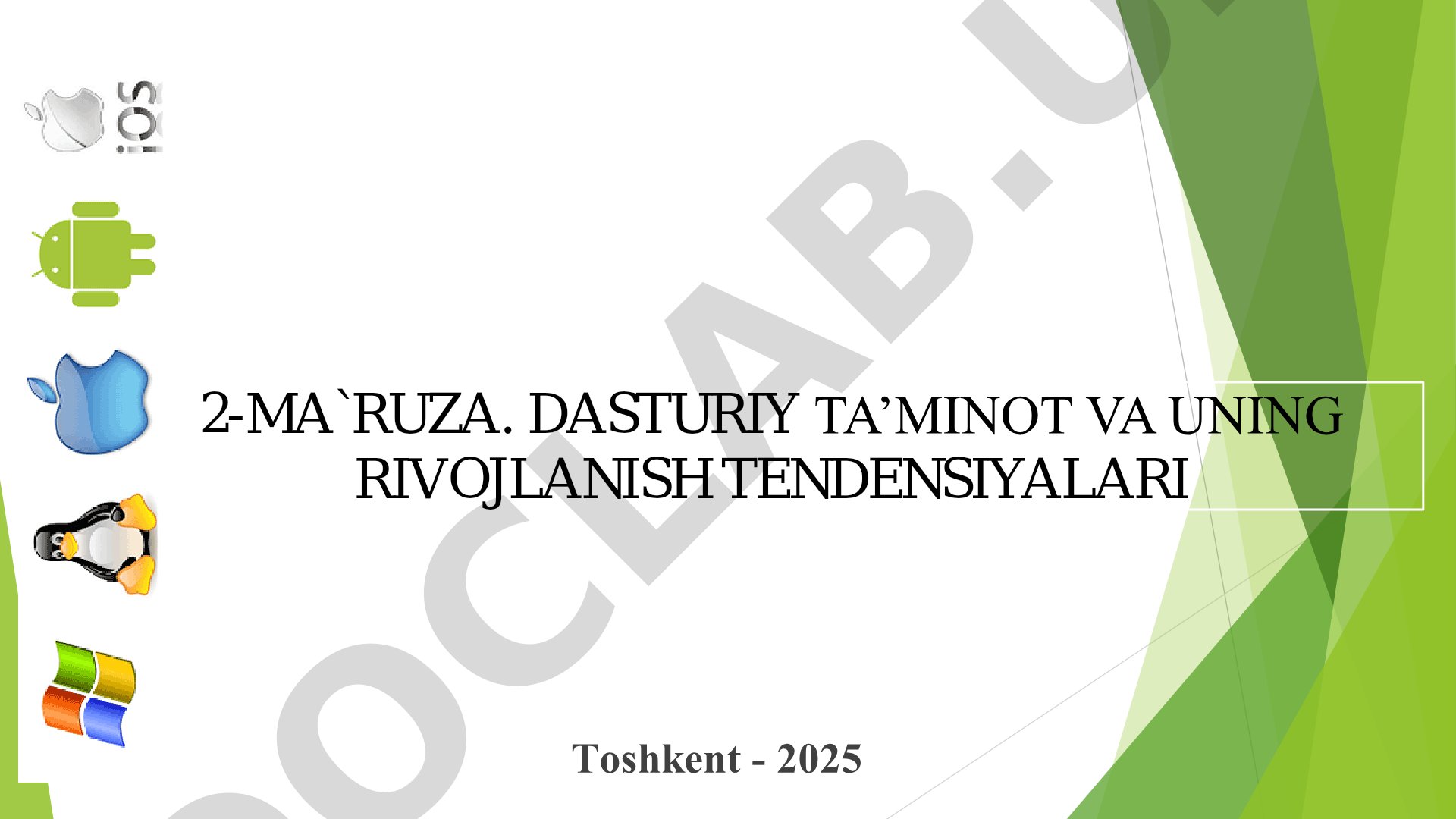 Dasturiy ta'minot va uning rivojlanish tendensiyalari