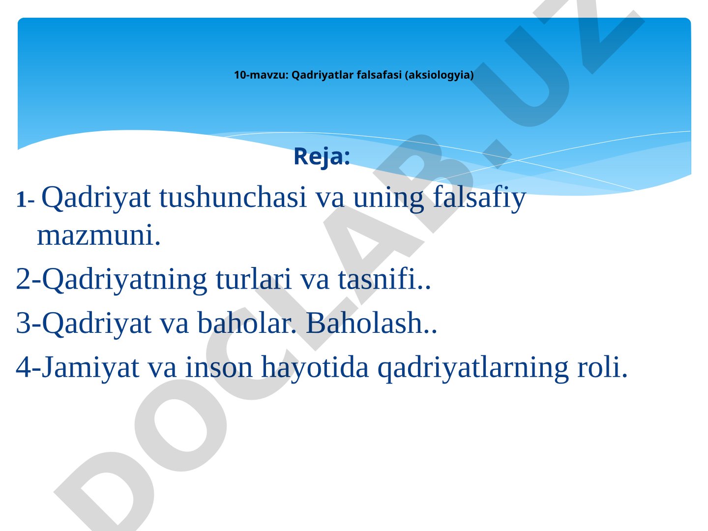 Qadriyatlar falsafasi (aksiologyia)