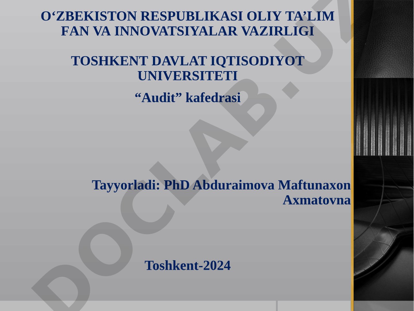Auditorlik dalillar tushunchasi, turlari, ishonchliligi va olish manbalari haqida