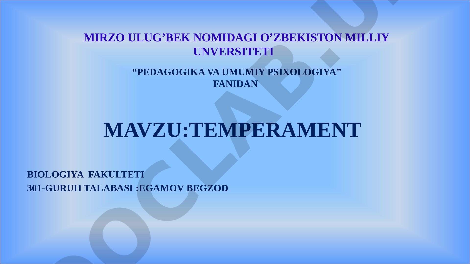 TEMPERAMENT