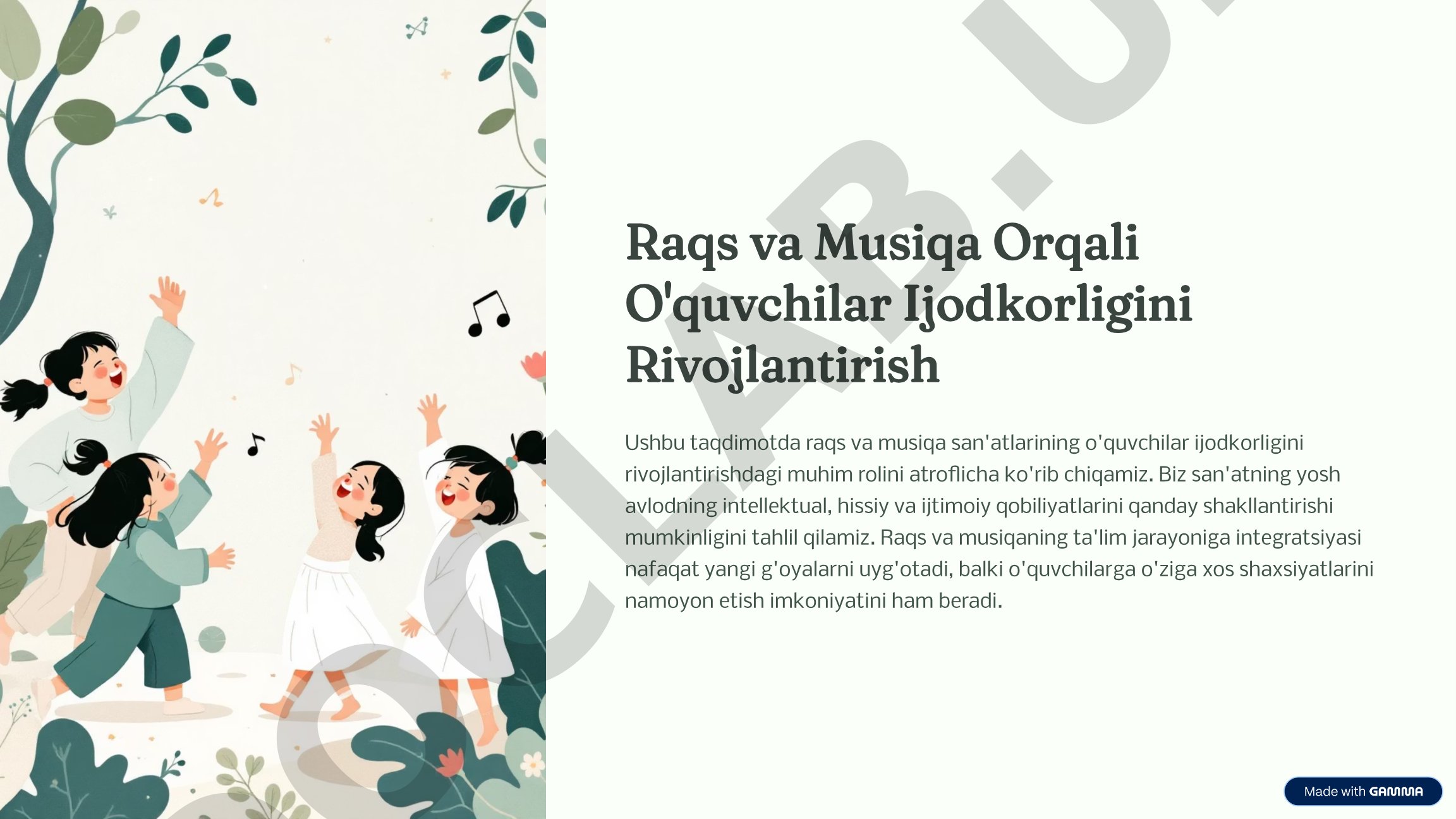 Raqs va Musiqa Orqali O'quvchilar Ijodkorligini Rivojlantirish