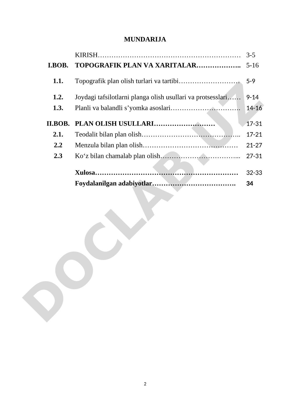 Plan olish haqida tushuncha