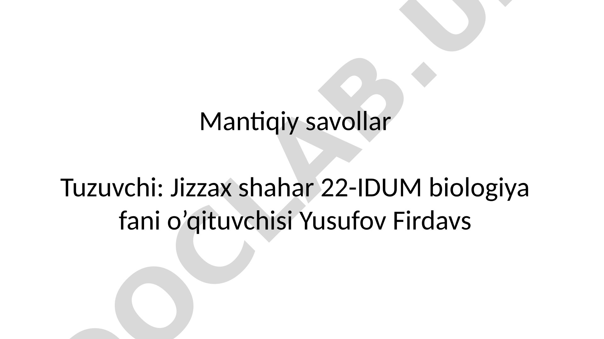 Mantiqiy savollar