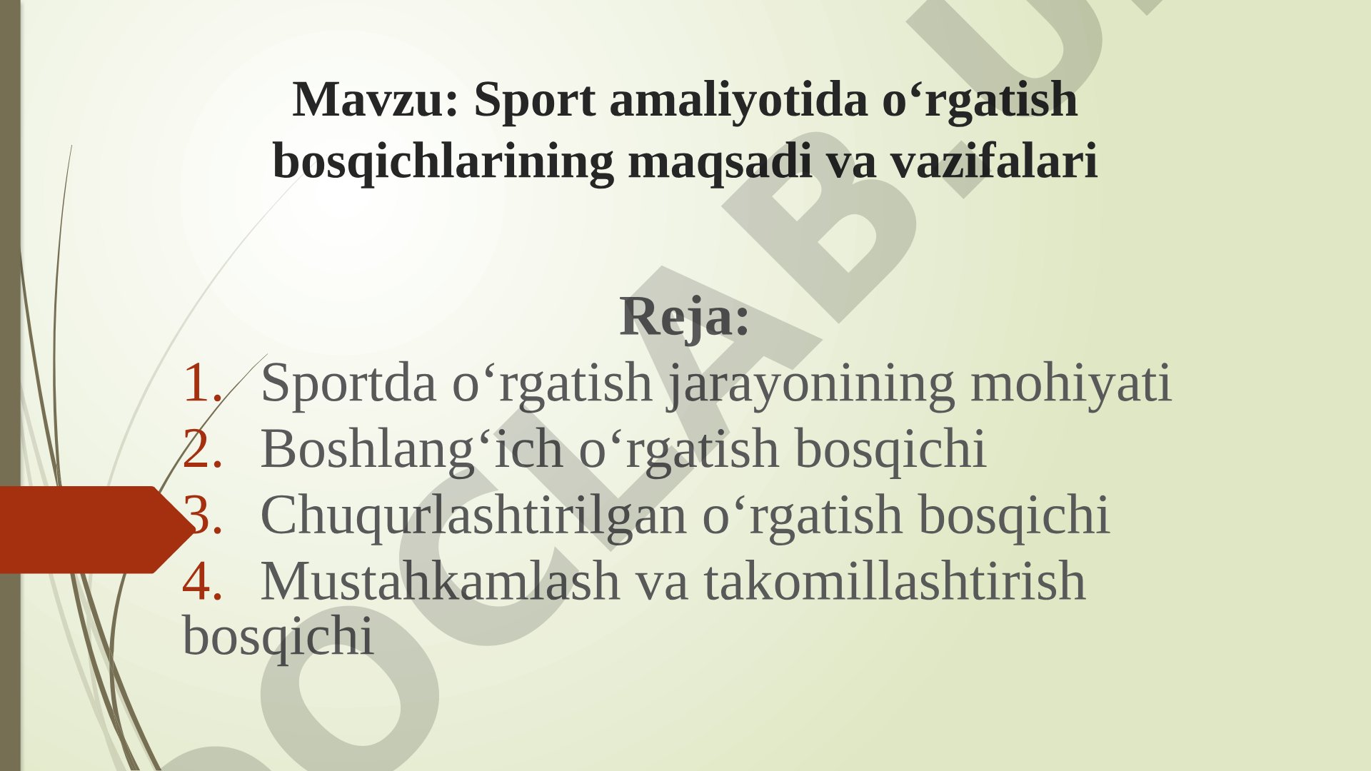 Sport amaliyotida o‘rgatish bosqichlarining maqsadi va vazifalari