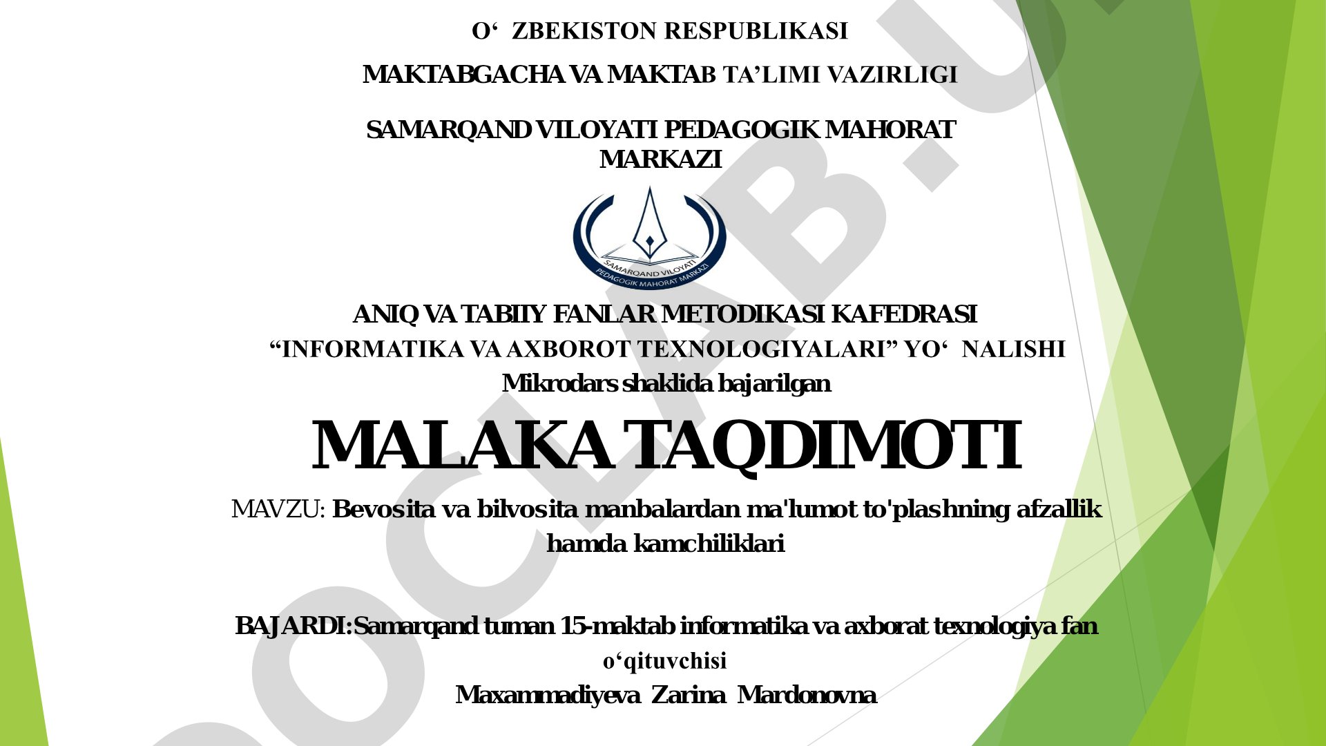 Bevosita va bilvosita manbalardan ma'lumot to'plashning afzallik hamda kamchiliklari