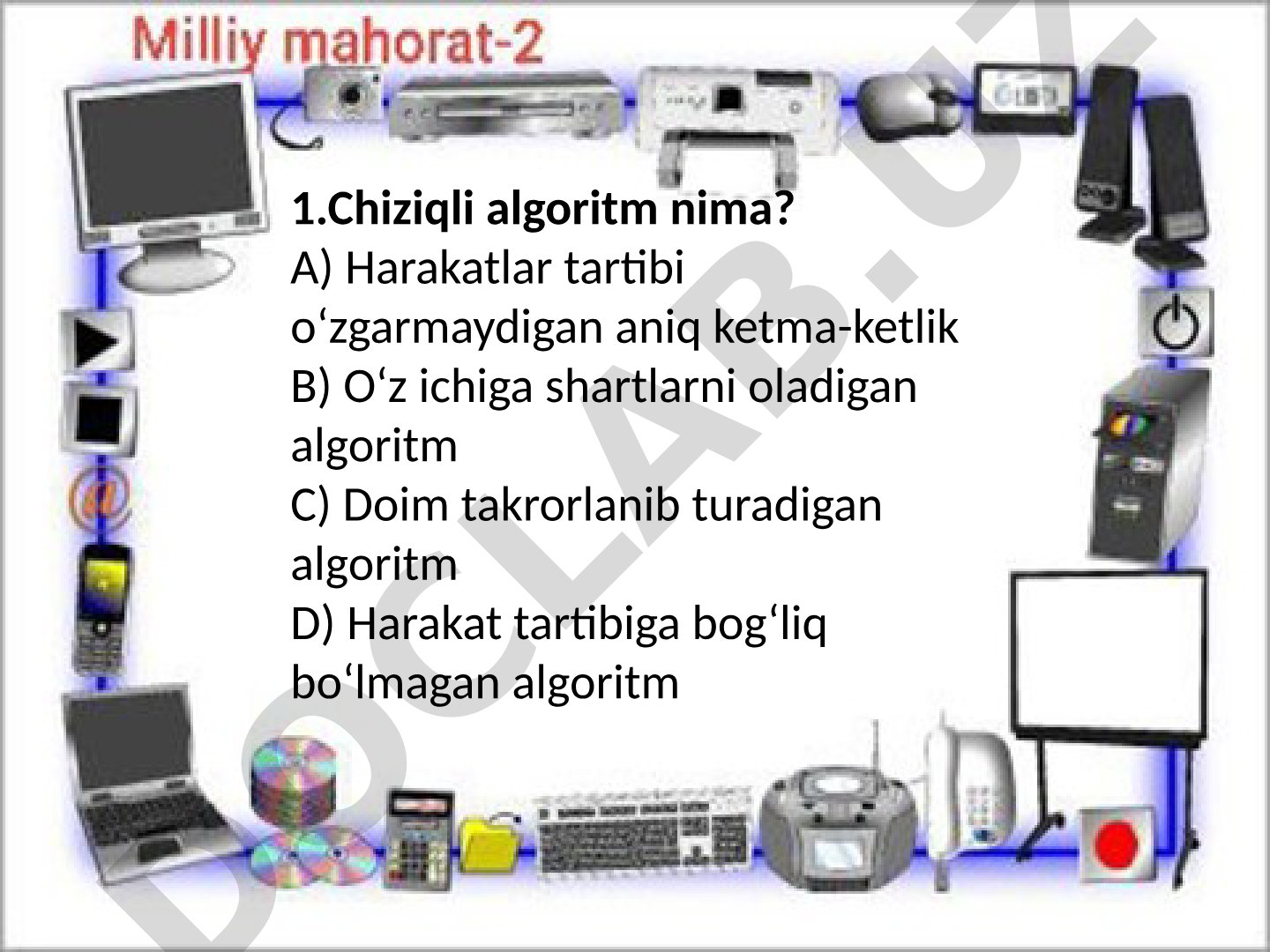 Chiziqli algoritm va blok-sxema testlari