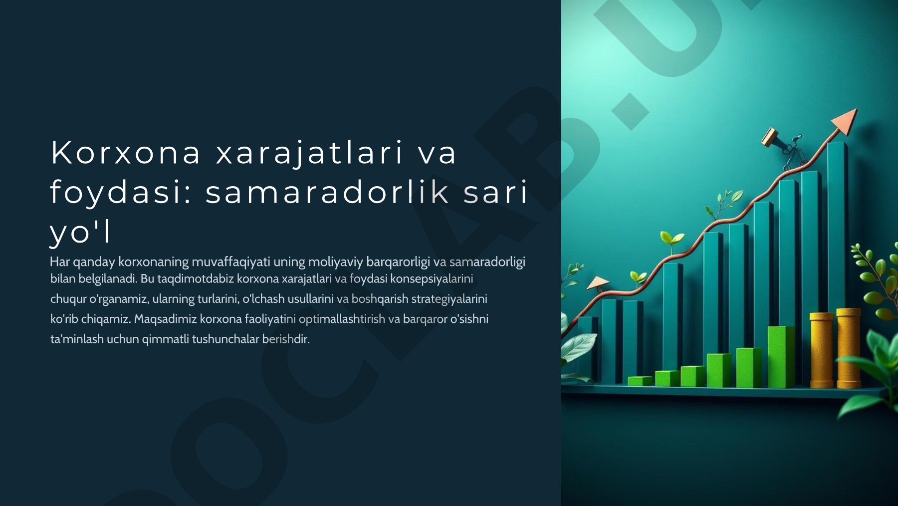 Korxona xarajatlari va foydasi: samaradorlik sari yo'l