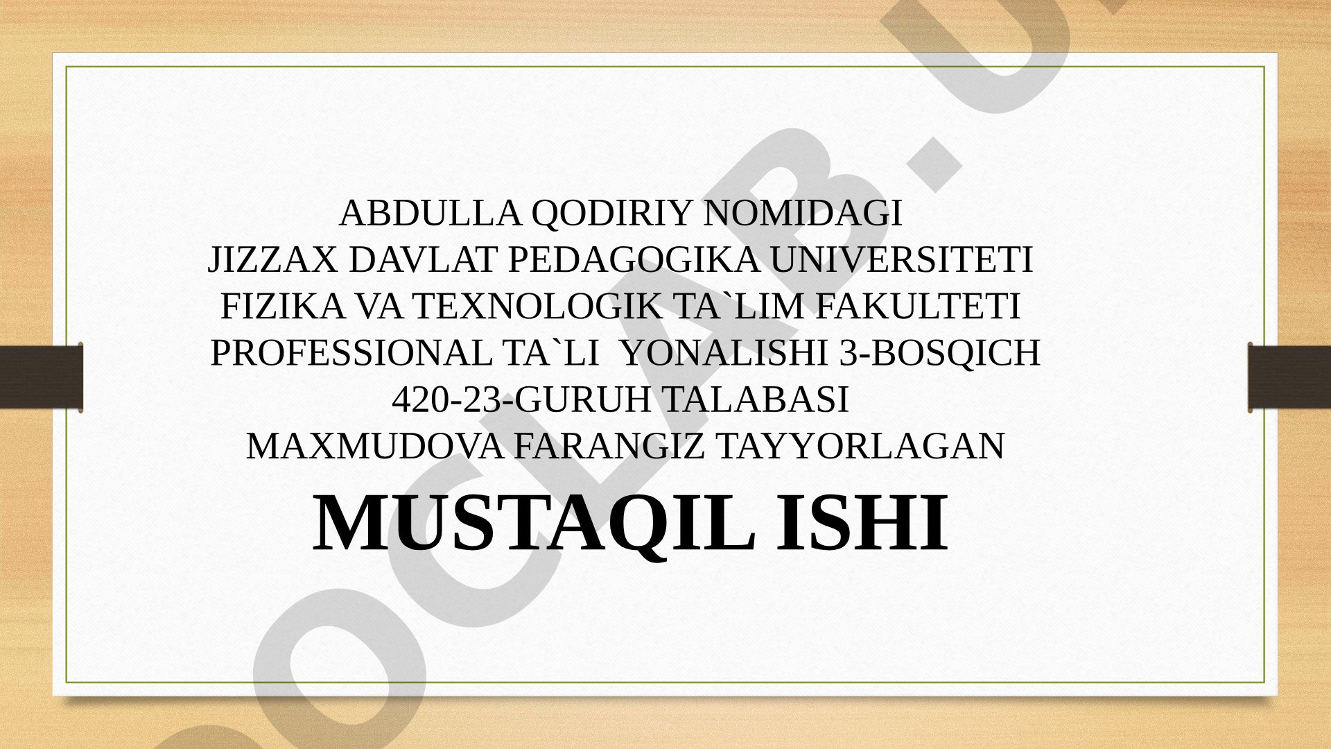 Audio va vidomateriallarga ishlov berish texnologiyalari