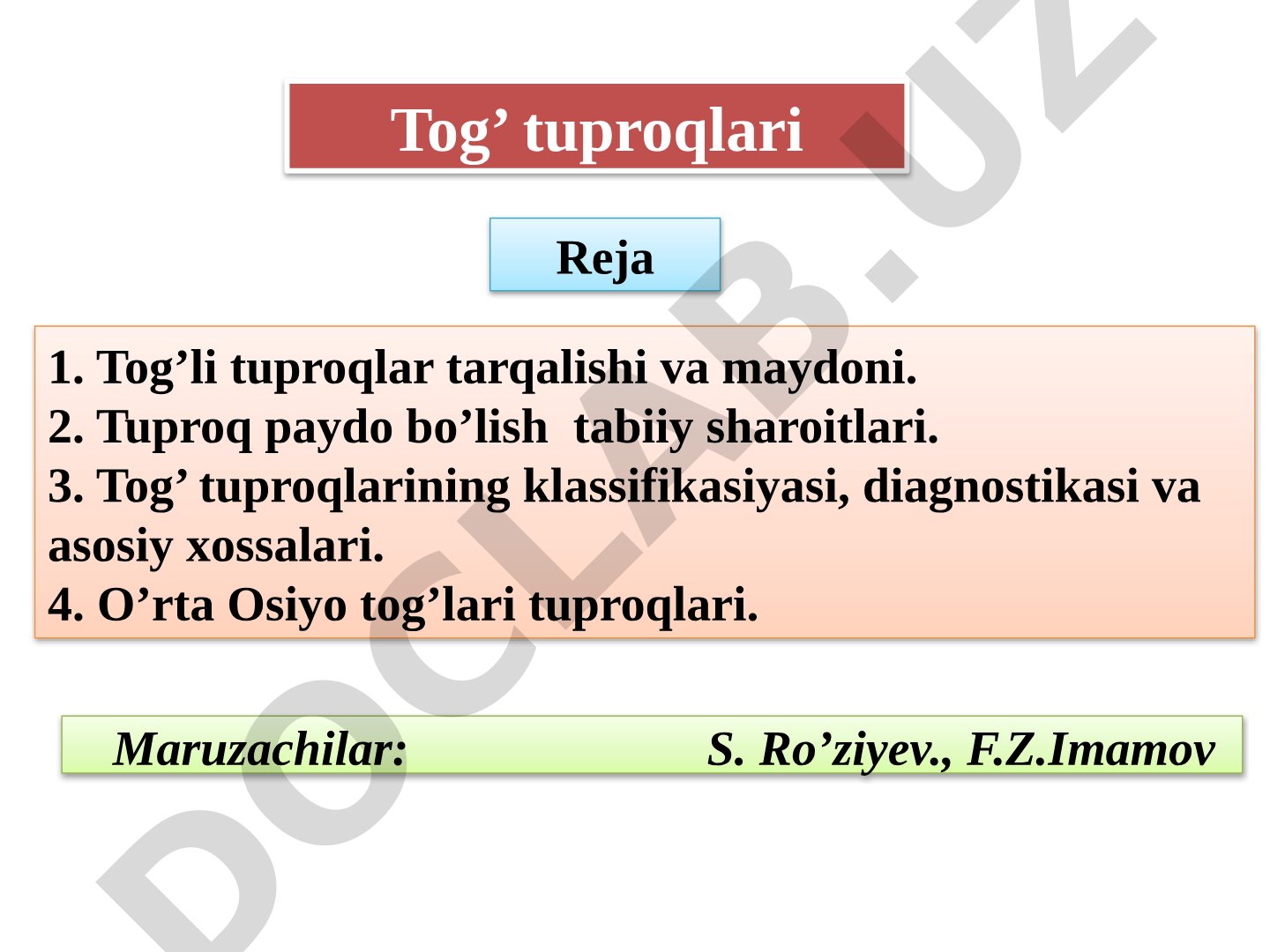 Tog’ tuproqlari