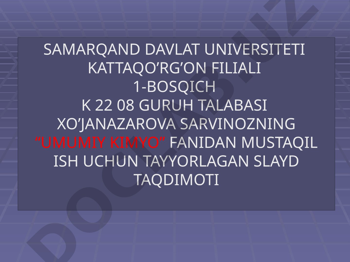 Ideal gaz bosimi, ichki energiyasi va issiqlik sig’imi