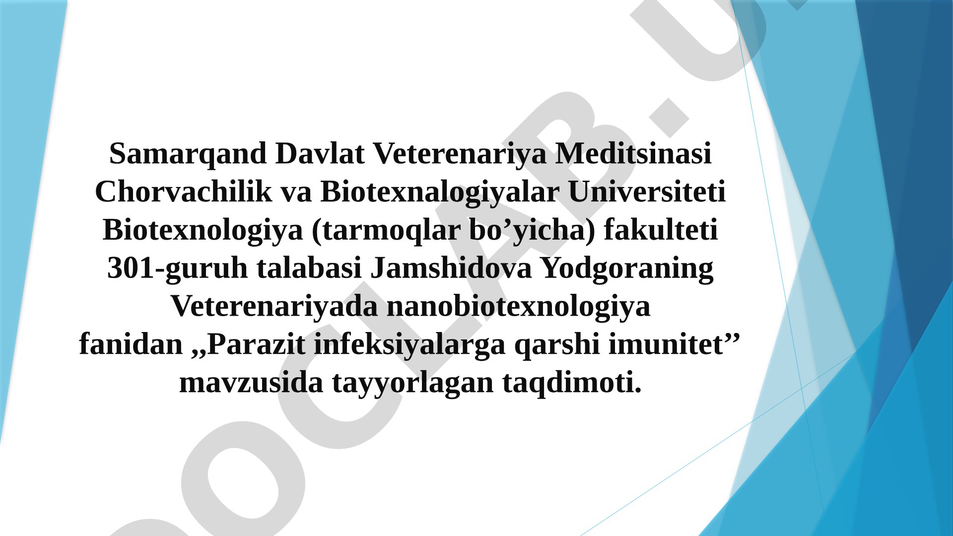 Parazit infeksiyalarga qarshi imunitet