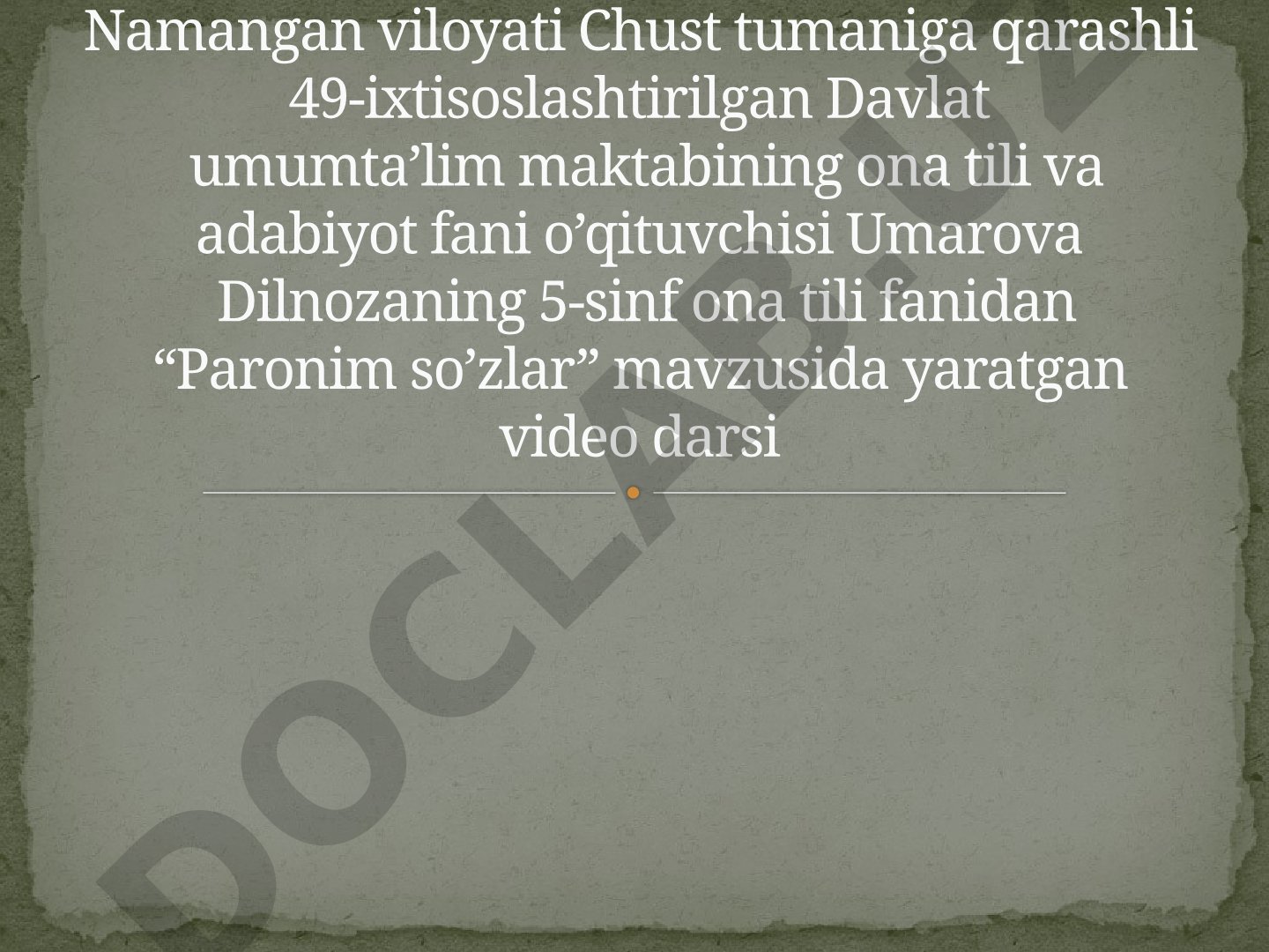 Paronim so'zlar