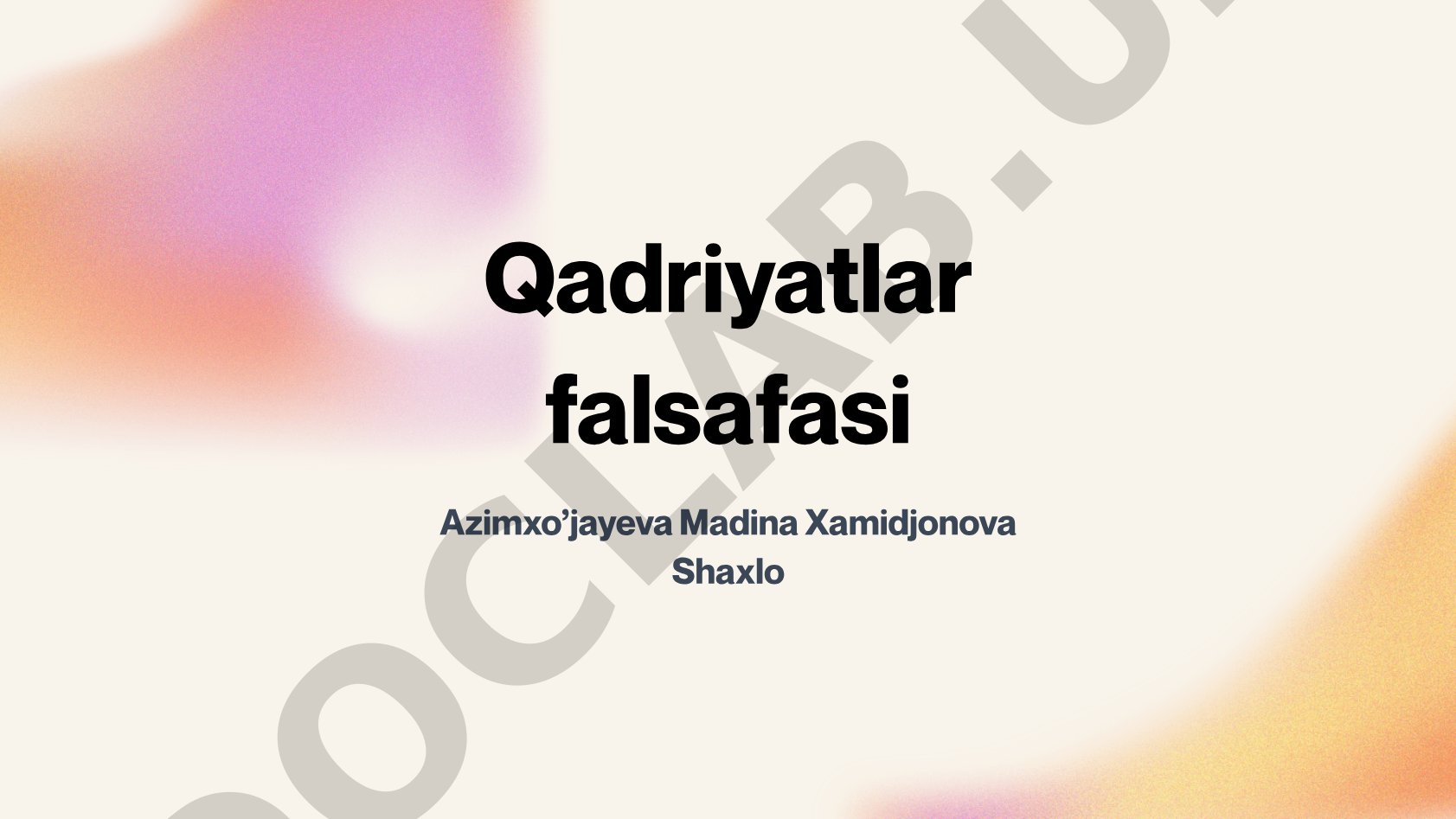 Qadriyatlar falsafasi
