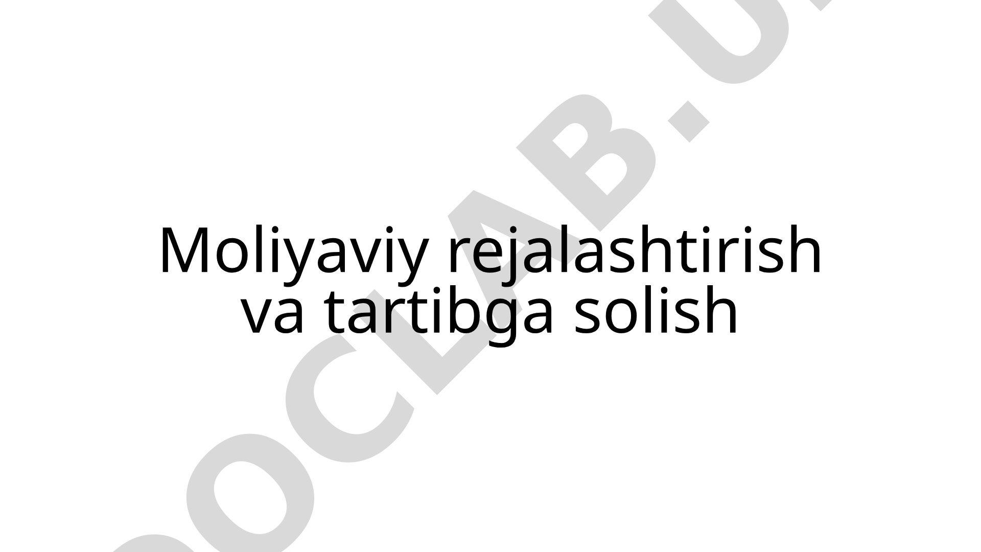 Moliyaviy rejalashtirish va tartibga solish