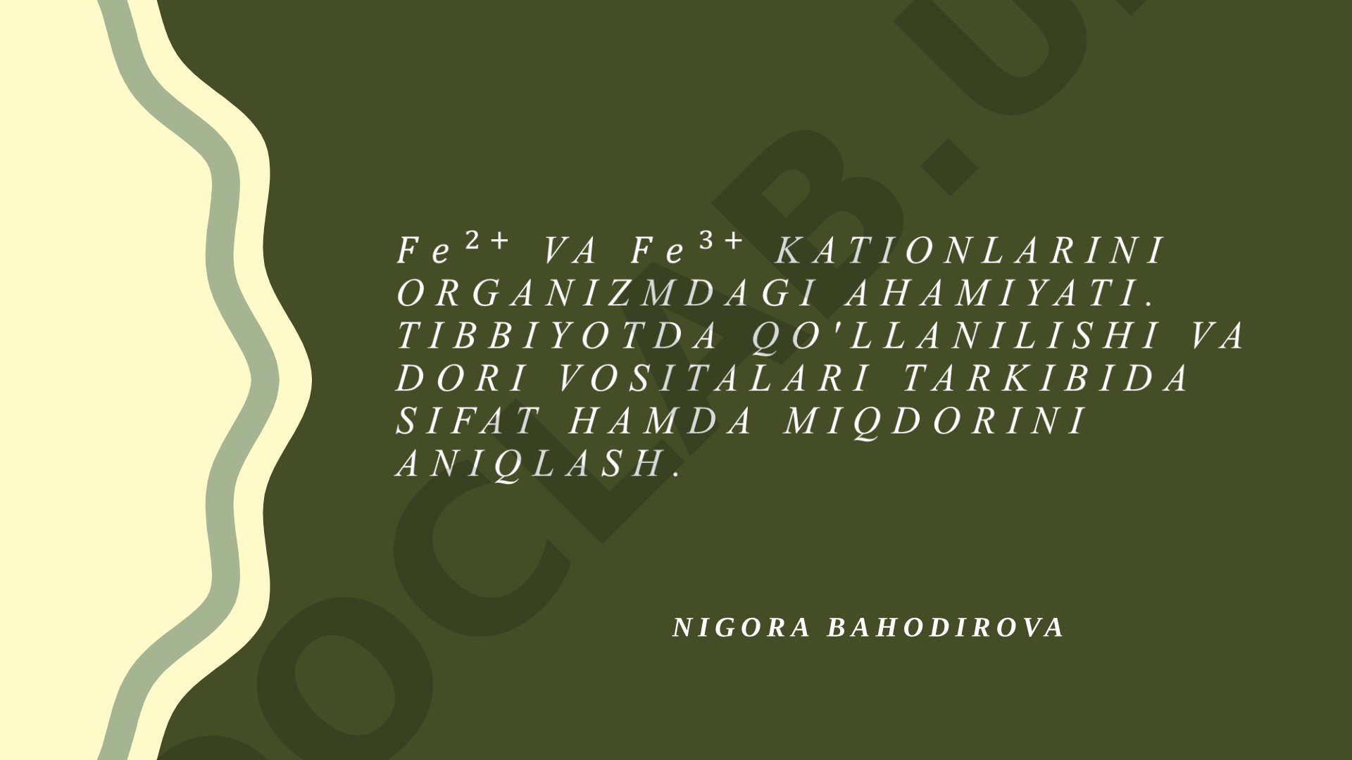 Temirning biologik ahamiyati va tibbiyotda qo'llanilishi