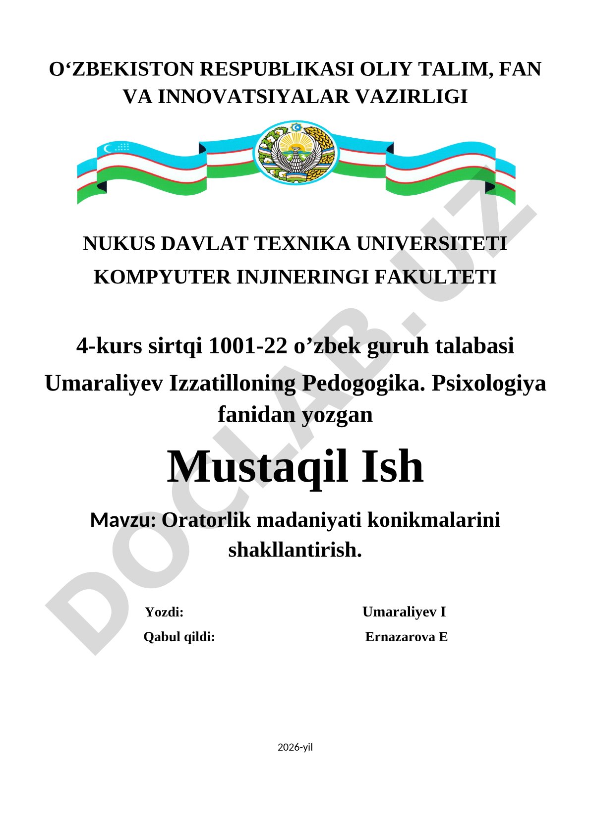Oratorlik madaniyati konikmalarini shakllantirish
