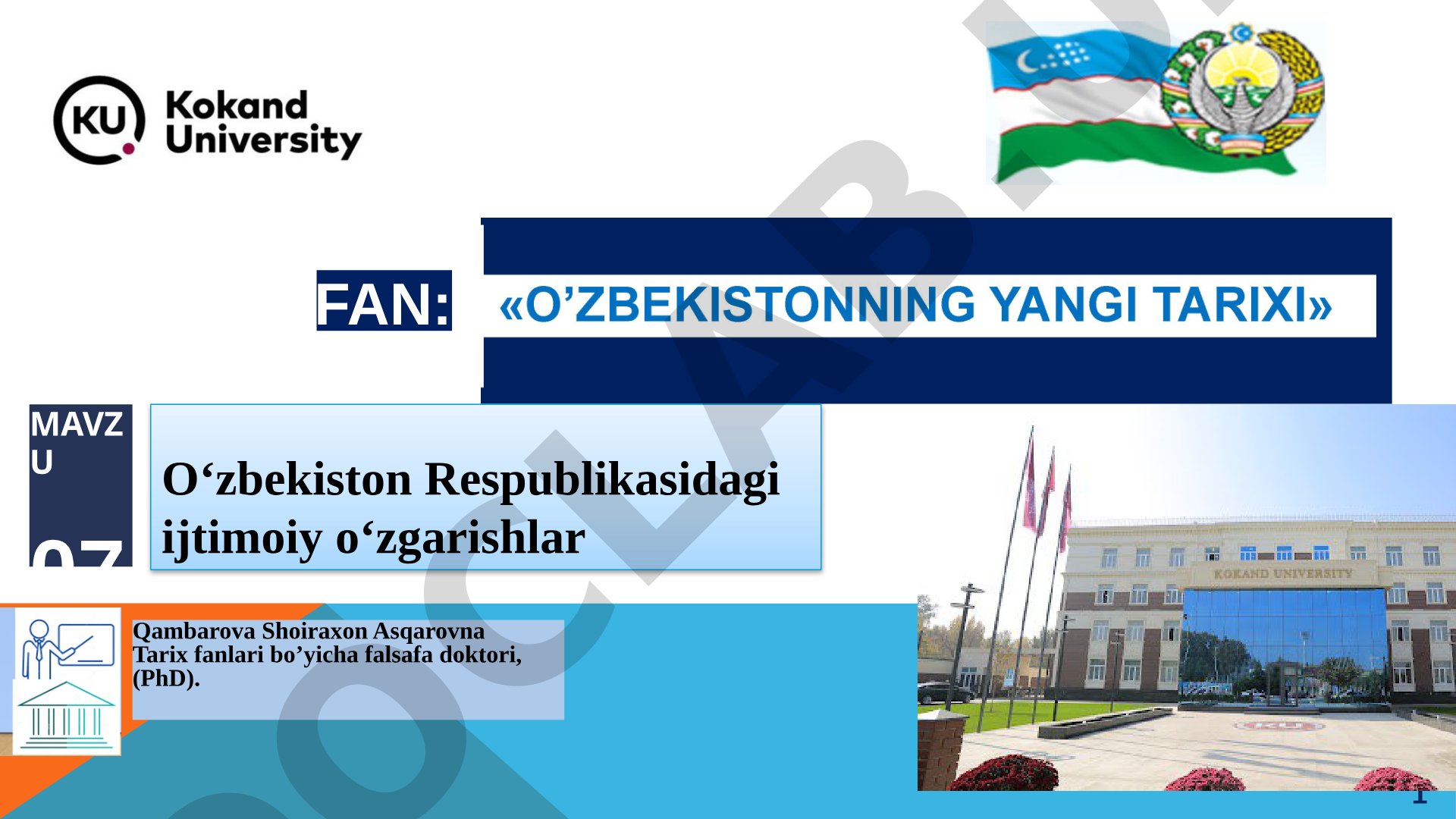 O‘zbekiston Respublikasidagi ijtimoiy o‘zgarishlar