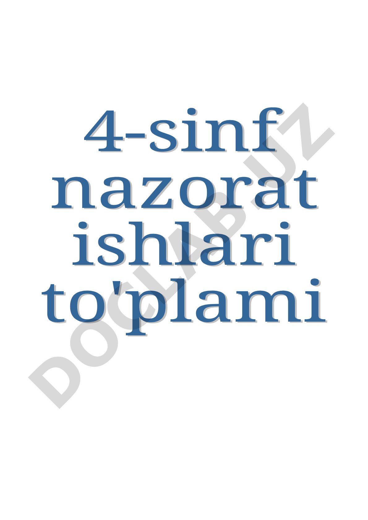 4-sinf Ona tili I-chorak uchun nazorat ishlari