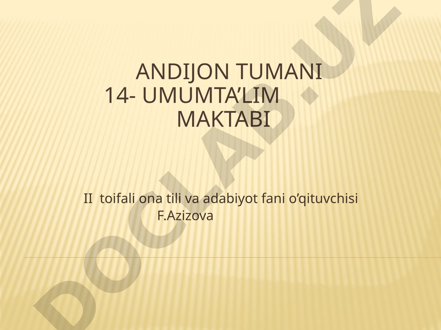 Morfologiya - so'z turkumlari