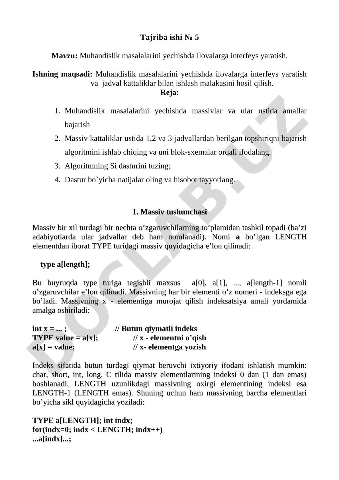 Muhandislik masalalarini yechishda ilovalarga interfeys yaratish