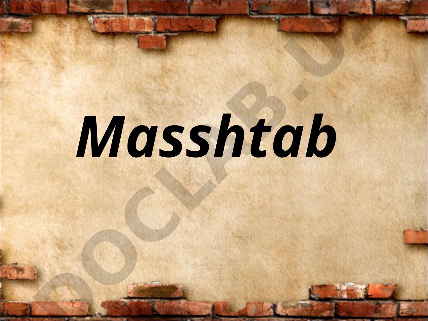Masshtab va uning sonli, nomli hamda chiziqli turlari tushuntirilgan