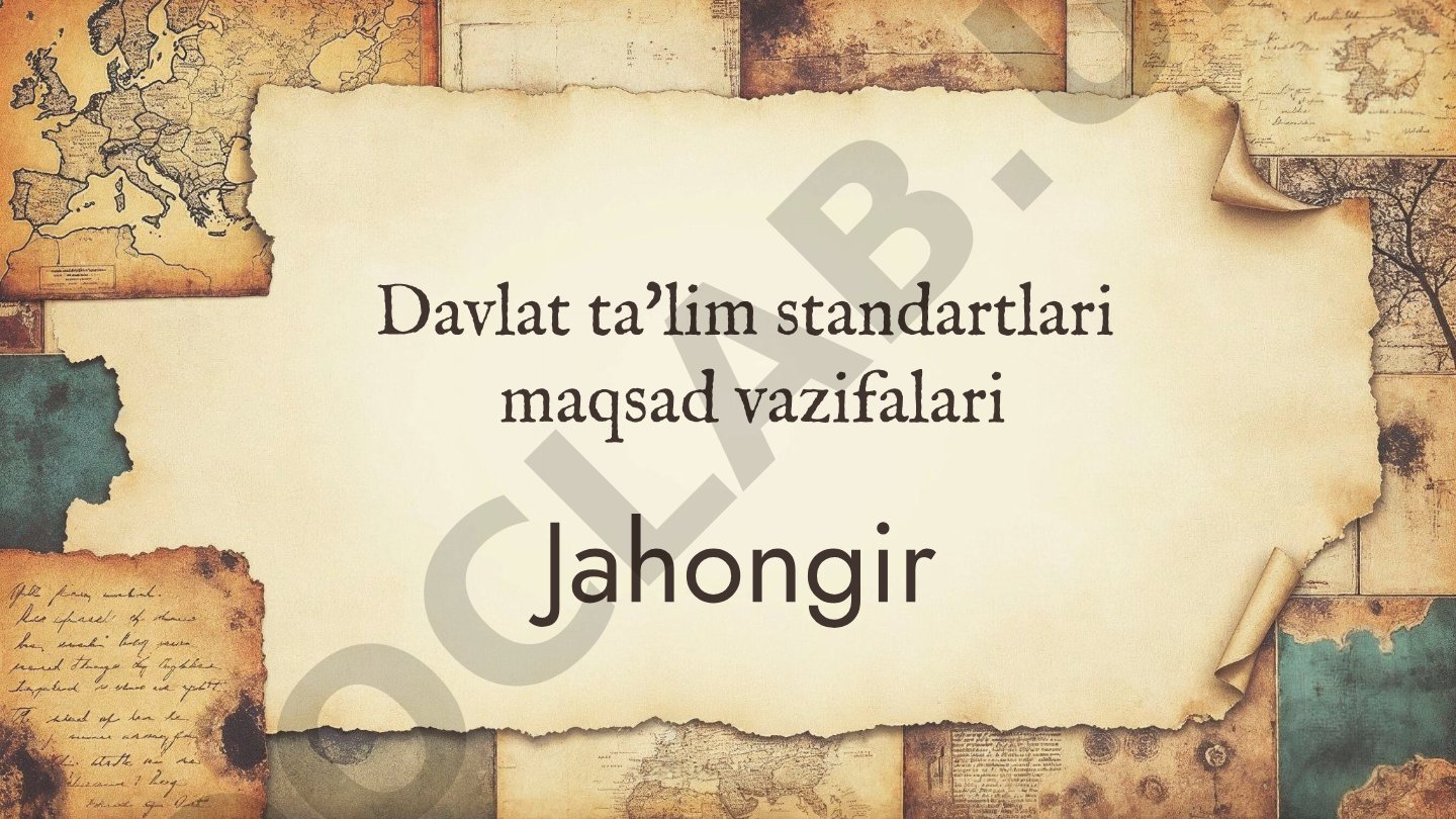 Davlat ta'lim standartlari maqsad vazifalari
