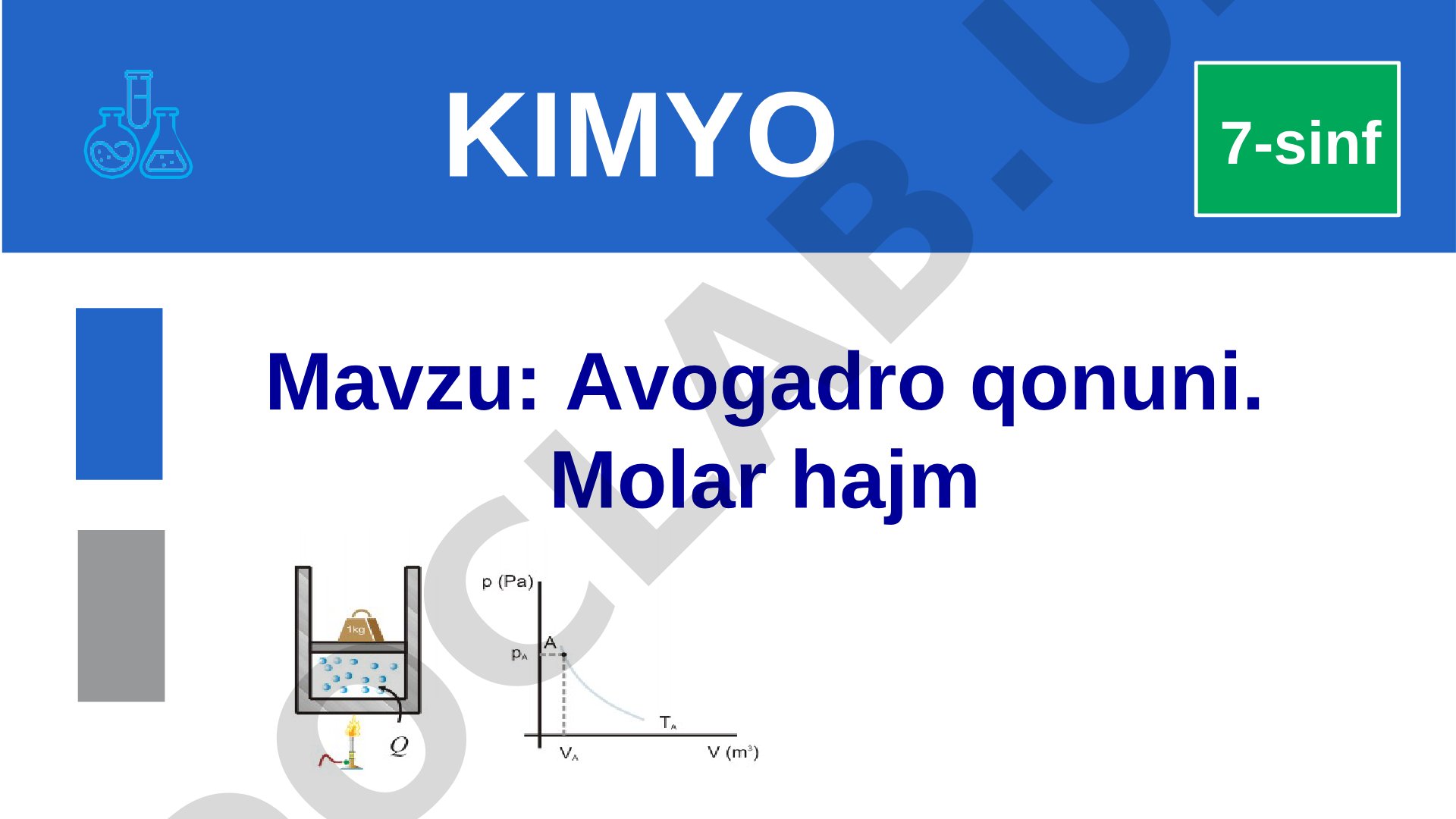 Avogadro qonuni. Molar hajm